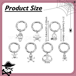 14 шт. 7 стиля подвески для обуви в виде черепа из сплава в тибетском стиле&nbsp;HJEW-GA00066