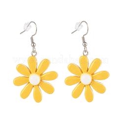 Серьги с подвесками из цветочной смолы EJEW-JE04553