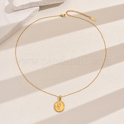 Женские ожерелья из нержавеющей стали в форме овала с цветком во французском винтажном стиле QY1441