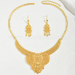 Комплект из ожерелья и серег из сплава с полыми каплевидными деталями для невесты из Ближнего Востока HM4557