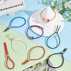 8шт 8-х цветные браслеты-слайдеры из микрофибрового шнура BJEW-UN0001-86