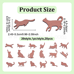 Необработанные деревянные подвески для кошек для живописи FIND-UN0007-66