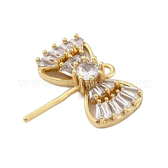 Латунные микро-паве прозрачные кубические цирконии европейские подвески-шармы KK-P289-07G
