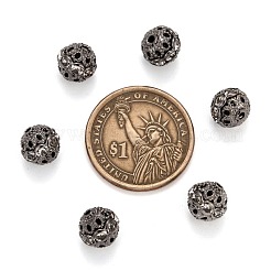 Латунные бусины со стразами  RB-H041-12