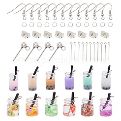 Наборы для изготовления серег с молочным чаем своими руками DIY-NB0004-28