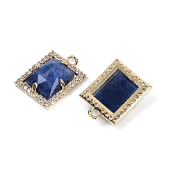 Подвески из натурального содалита с огранкой в форме прямоугольника&nbsp;G-I375-05G-08