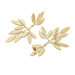 Серьги-гвоздики из нержавеющей стали 304 в виде листьев для женщин&nbsp;EJEW-B110-03G-05