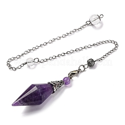 Биолокационные маятники с ограненными заостренными концами из натурального розового кварца в форме ромба G-Q184-05F-AS