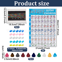 Пластиковые самоклеящиеся этикетки для карт нот на гитаре AJEW-AN0007-32