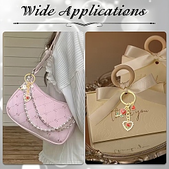 6 шт. 2-цветный эмалированный брелок с цветочным узором&nbsp;KEYC-YW00247