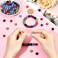 90шт стеклянные горный хрусталь глины проложить круглые бусины RB-LT0001-02