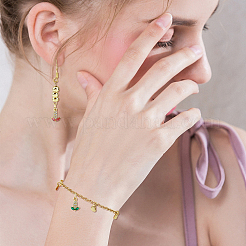 24 шт. 6-цветные латунные подвески с микропаве из кубического циркония&nbsp;KK-DC0003-75