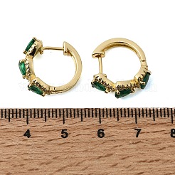 Серьги-кольца из латуни с фианитом&nbsp;EJEW-L308-01G