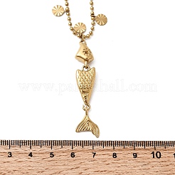 Женские ожерелья с подвеской в виде рыбы из нержавеющей стали 304&nbsp;NJEW-F362-01G