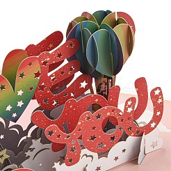 Прямоугольная 3d всплывающая бумажная открытка AJEW-F064-01D