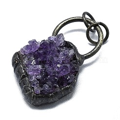 Подвески из гальванизированного необработанного натурального аметиста&nbsp;G-K404-03AB