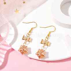 Стеклянные серьги с подвесками в виде звезд&nbsp;EJEW-JE05548-02
