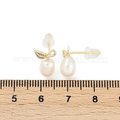 Серьги-гвоздики из листовой латуни с прозрачным кубическим цирконием KK-D301-16G