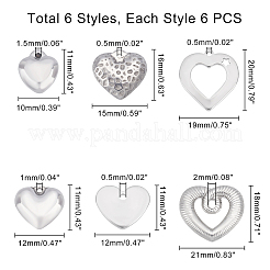 36 шт. 6 стиля 304 нержавеющая сталь штампованные пустые бирки-брелки STAS-UN0020-70P