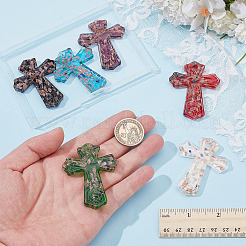 6 шт. 6-х цветные подвески ручной работы в технике лэмпворк с золотым песком LAMP-AR0001-45