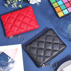 2 шт. 2-х цветные мешочки из искусственной кожи с ромбовидным узором на молнии ABAG-CP0001-05