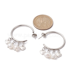 Серьги-полукольца из нержавеющей стали 304 EJEW-JE05590-03