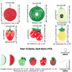Наборы для самостоятельного изготовления сережек из смолы с фруктовой тематикой (24 пара)&nbsp;DIY-PH0003-24