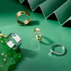 4 шт. 4 парных кольца в форме сердца&nbsp;RJEW-UN0001-17