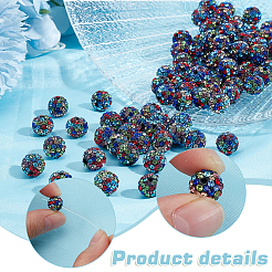 100 шт. бусины из полимерной глины со стразами&nbsp;RB-PH0001-38B
