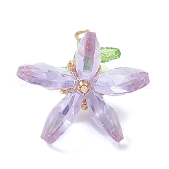 Подвески-цветы из стеклянных бусин ручной работы&nbsp;PALLOY-MZ00742-02