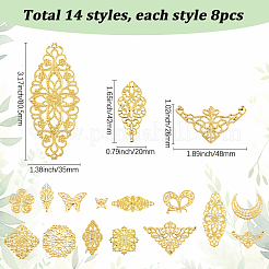 112 шт. 14 стиля филигранных люстр из железа и сплава&nbsp;FIND-SC0017-06