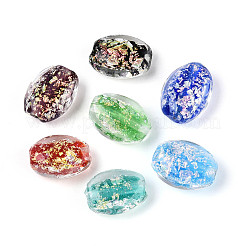 Нити из фольгированных бусин лэмпворк ручной работы FOIL-T008-10M