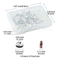 80шт 8 вида латунных бусинок со стразами&nbsp;RB-FS0001-03