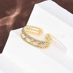 Латунные эмалевые манжеты открытые кольца для женщин&nbsp;RJEW-K264-07G