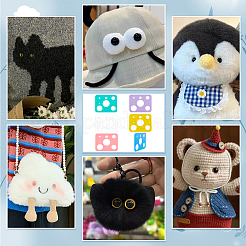 6шт 6-х цветный акриловый шаблон для кукольных глаз DIY-PH0023-10