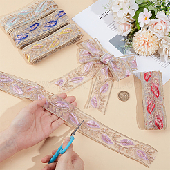 10 ярд двухцветной полиэстеровой ленты с рисунком в виде перьев&nbsp;OCOR-NB0002-38