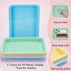 30 шт. 5-цветные пластиковые лотки формата А5 для ювелирных изделий&nbsp;AJEW-WA0001-32