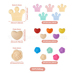 50 шт. 15 стильных экологически чистых силиконовых бусины для пищевых продуктов SIL-TA0001-10