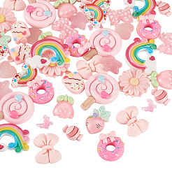 70 шт. 14 стиля непрозрачных и прозрачных смоляных кабошонов&nbsp;RESI-TA0004-77