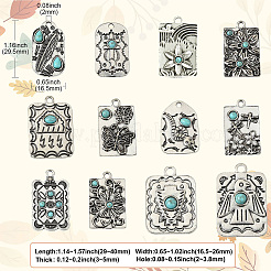 24шт 12 стиля подвески из смолы имитация бирюзы&nbsp;FIND-CJ0003-52