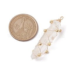 Подвески из натурального кварца с медной проволокой и гальваническим покрытием&nbsp;PALLOY-JF02626-01