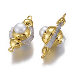 Соединители с натуральными кварцевыми кристаллами&nbsp;PEAR-F017-12G