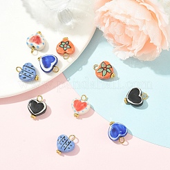 10 шт. 5-х цветные фарфоровые подвески ручной работы&nbsp;PALLOY-YW00134