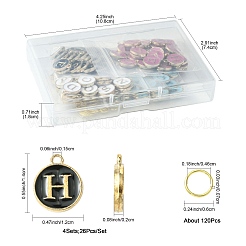 104 шт. 4-цветные эмалевые подвески с заглавными буквами алфавита A~Z&nbsp;ENAM-FS0003-91