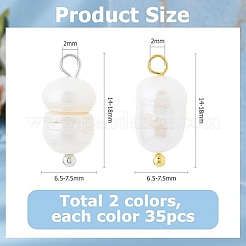 70шт 2 цвета натуральный культивированный пресноводный жемчуг подвески PALLOY-HS00003