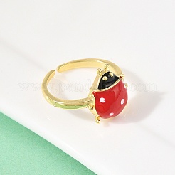 Регулируемые латунные эмалевые манжеты для женщин&nbsp;RJEW-B153-04G