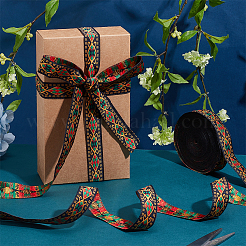 Жаккардовая лента из полиэстера в этническом стиле с ромбами OCOR-WH0100-07