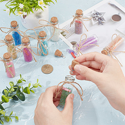 Бутылка желаний из пробкового стекла для украшения подвески AJEW-AB00090