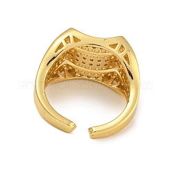 Покрытие стойки латунные кольца на палец с микропаве и кубическим цирконием RJEW-C111-04G