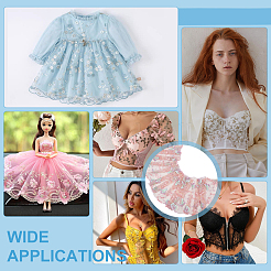 2 ярд полиэстеровой кружевной отделки с цветочной вышивкой DIY-BC0013-22